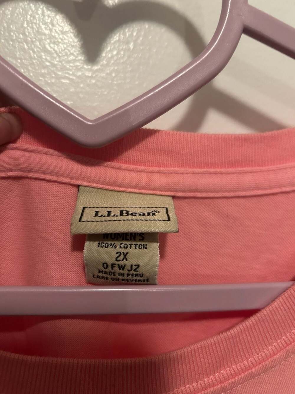 L.L.Bean Women's Solid Pink 100% Cotton Short Sleeve Crewneck T-Shirt - Picture 2 of 3
